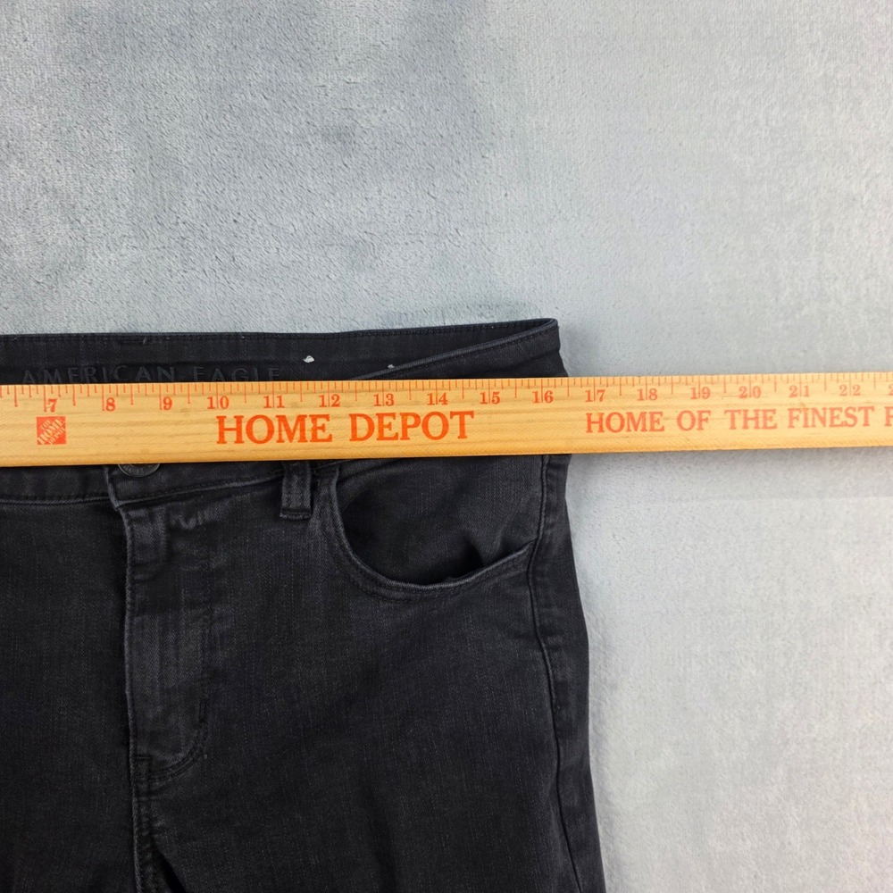 American Eagle Ne(x)t Level Stretch Jegging Jean Black Distressed Womens 12 Long - Picture 3 of 13